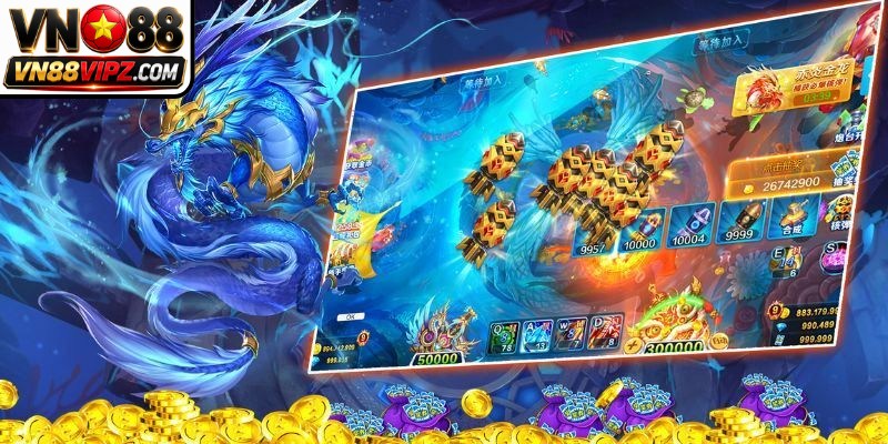 Bắn cá Thần Rồng - Siêu Phẩm Săn Cá Đổi Thưởng Ăn Khách 1 Trò chơi bắn cá Thần Rồng sở hữu giao diện thiết kế 3D sắc nét