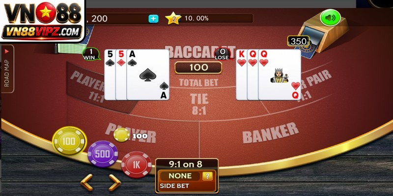Cách tính Baccarat theo tỷ lệ trả thưởng tại VN88