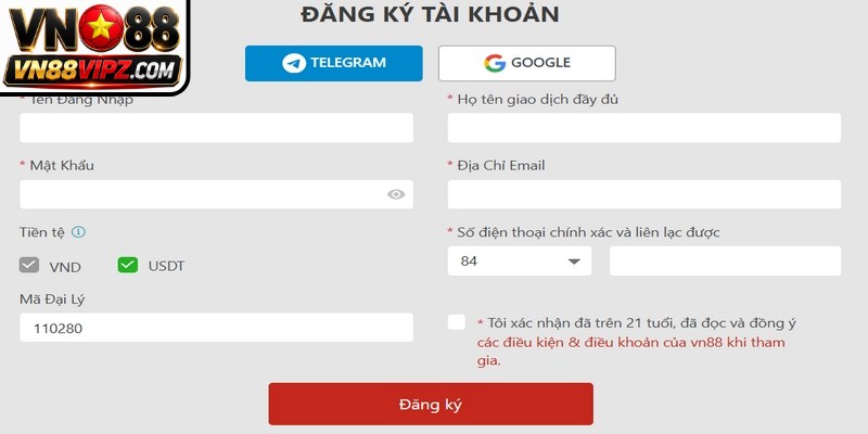 Đăng Ký V88 - Hướng Dẫn Quy Trình Tạo Tài Khoản An Toàn 1 Quá trình đăng ký VN88 thành viên mới được thiết kế vô cùng đơn giản
