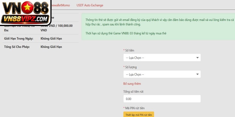 Rút tiền VN88 thành công là minh chứng rõ nét nhất cho sự uy tín nhà cái